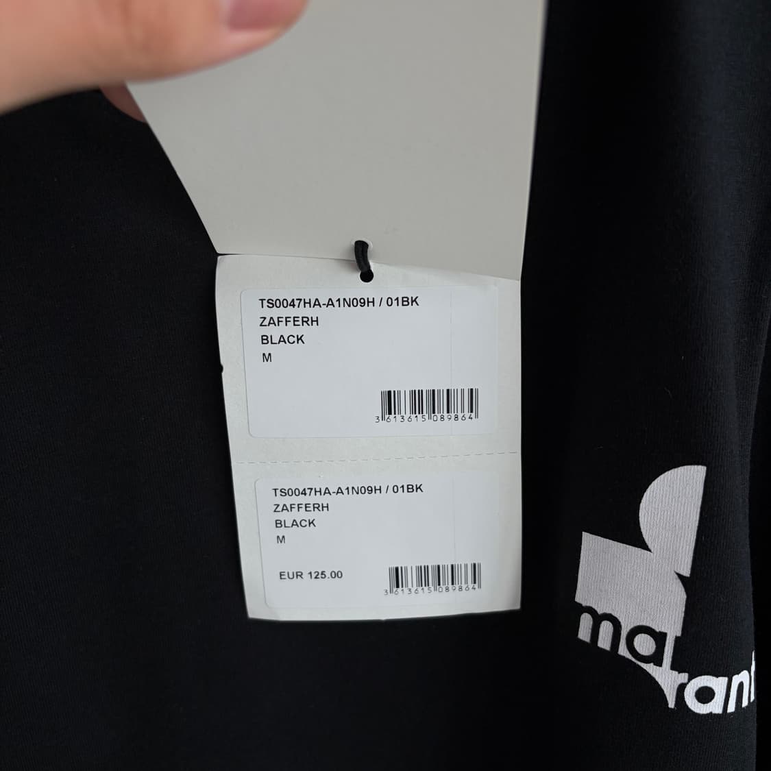 새상품(M)이자벨마랑 로고 반팔티셔츠 블랙 상품이미지3