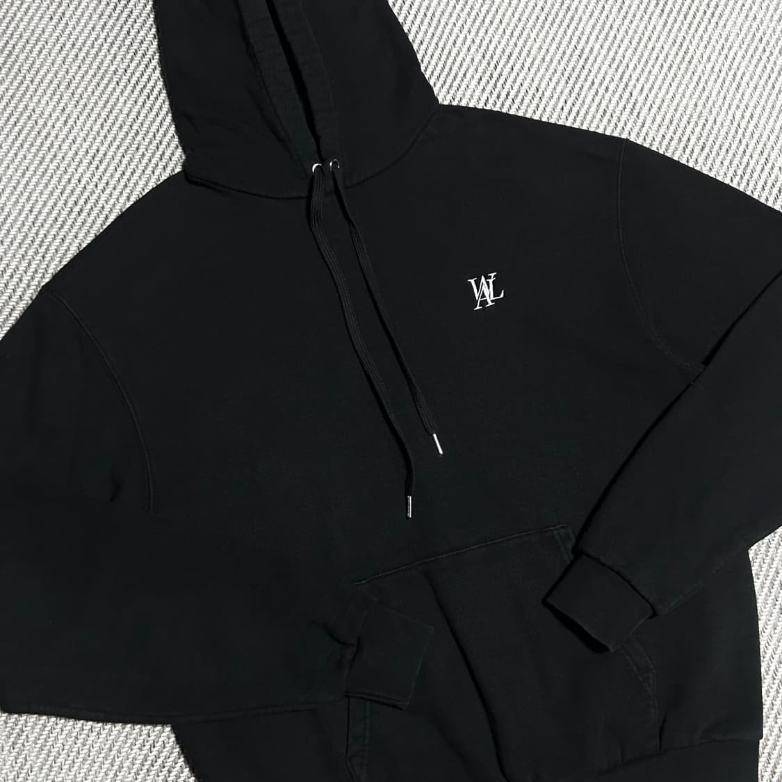 [L] Wooalong 우알롱 블랙 시그니처 후드티 상품이미지2