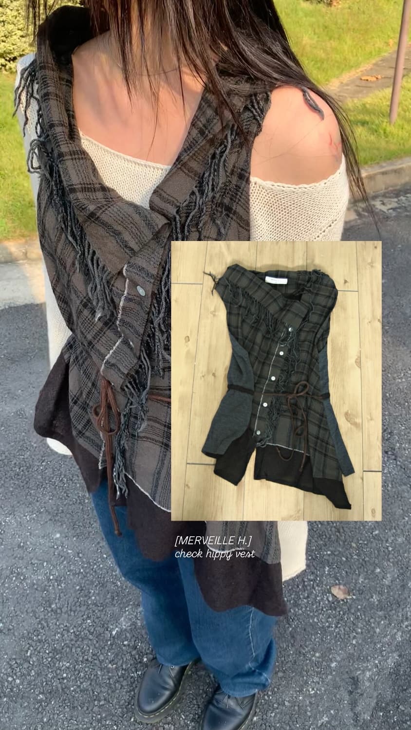 [MERVEILLE H.] check hippy vest 상품이미지2