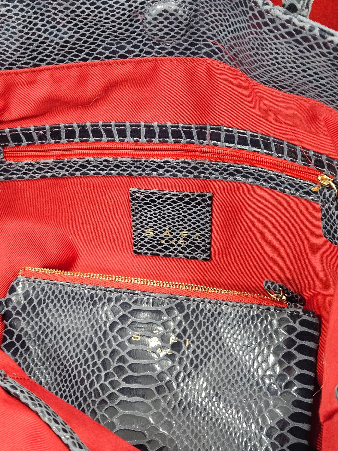 Safi  블루 뱀피무늬 쇼퍼백/숄더백 상품이미지5