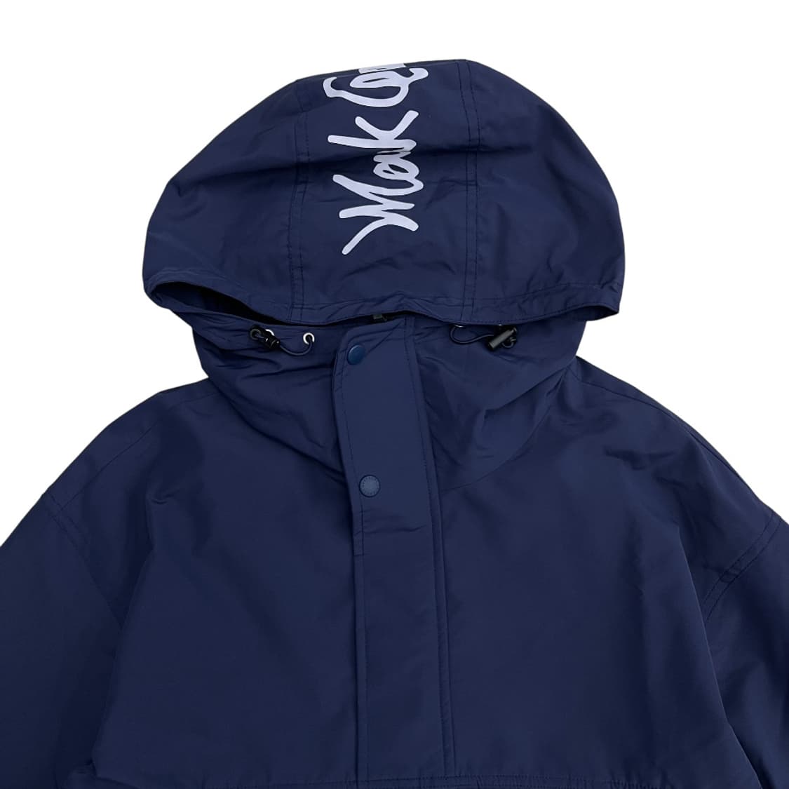 커버낫 블루 배색 네이비 후드 바람막이 L 상품이미지4