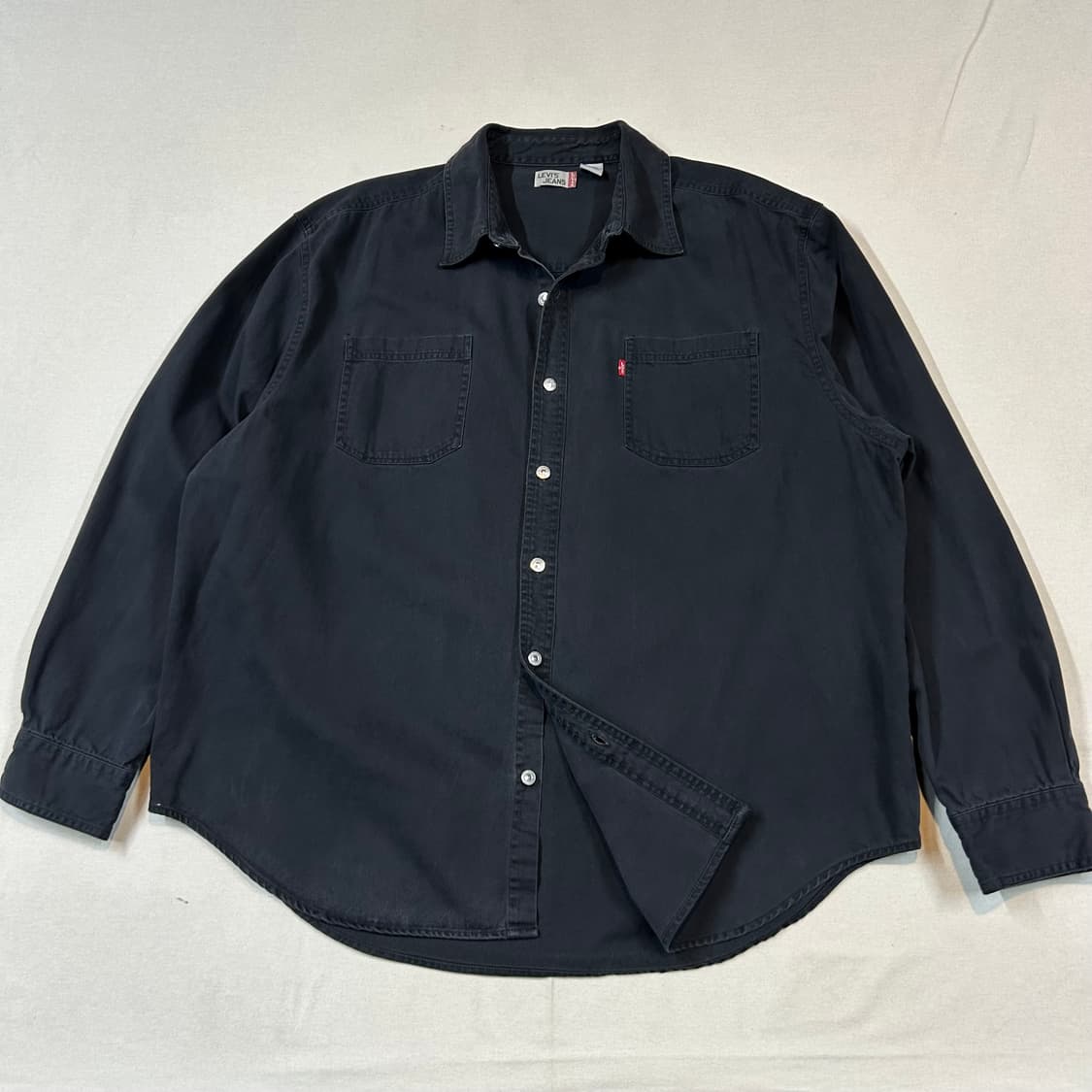 XXL) 리바이스 흑청 투포켓 워크 데님 셔츠 자켓 T버튼 타입 상품이미지1