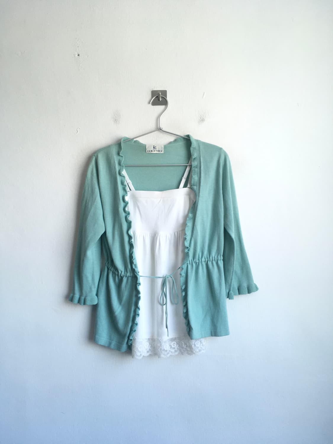 Set)mint frill cd + ivory lace sleeveles 상품이미지1