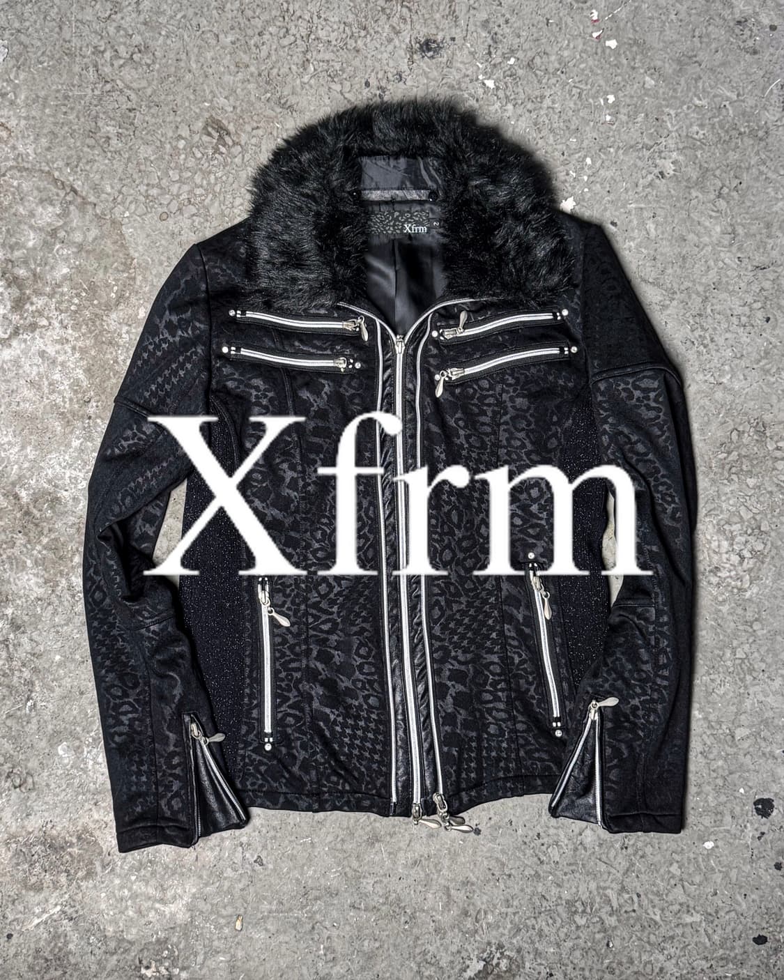 Xfrm – Black Leopard Fur Collar Jacket   상품이미지6