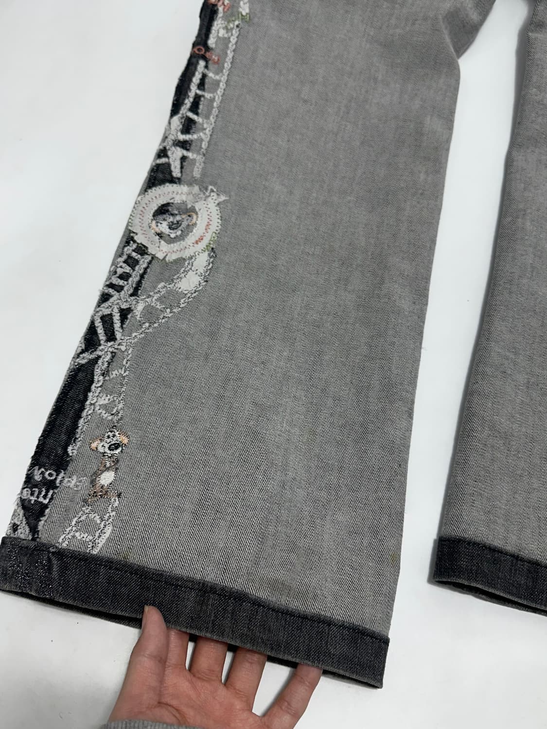 빈티지 y2k 올드스쿨 자수 데님팬츠 상품이미지5