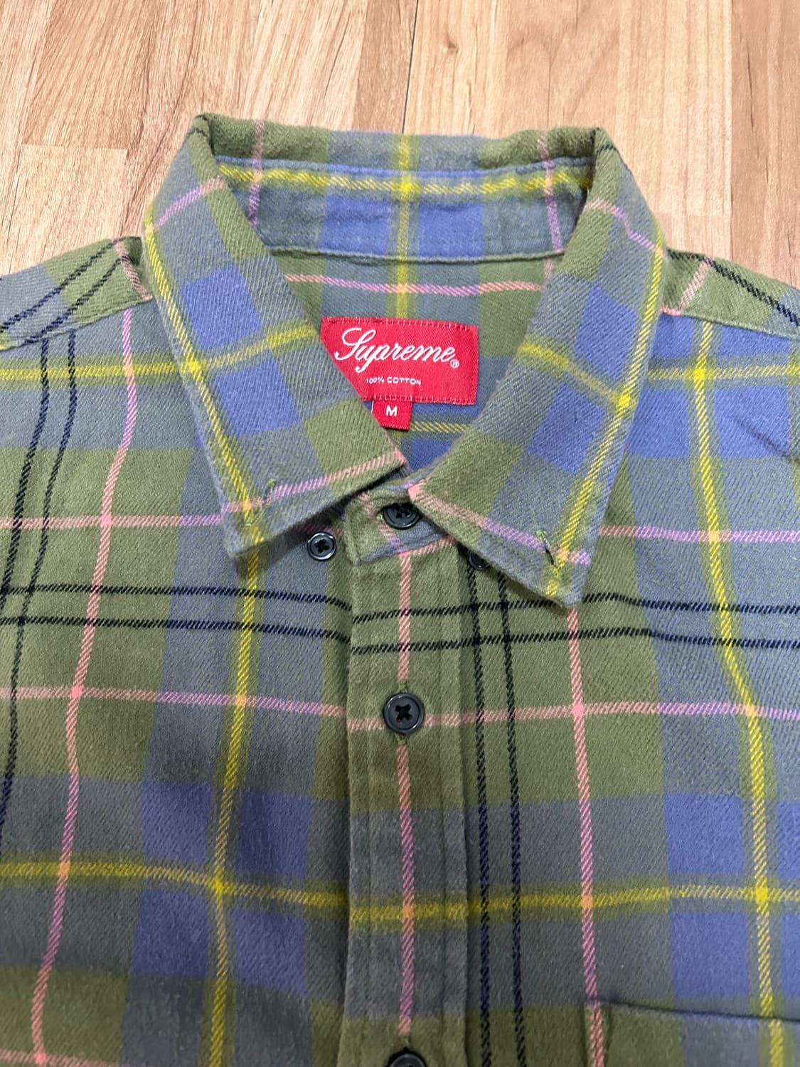 슈프림 18SS 타탄 플란넬 셔츠 올리브 상품이미지2