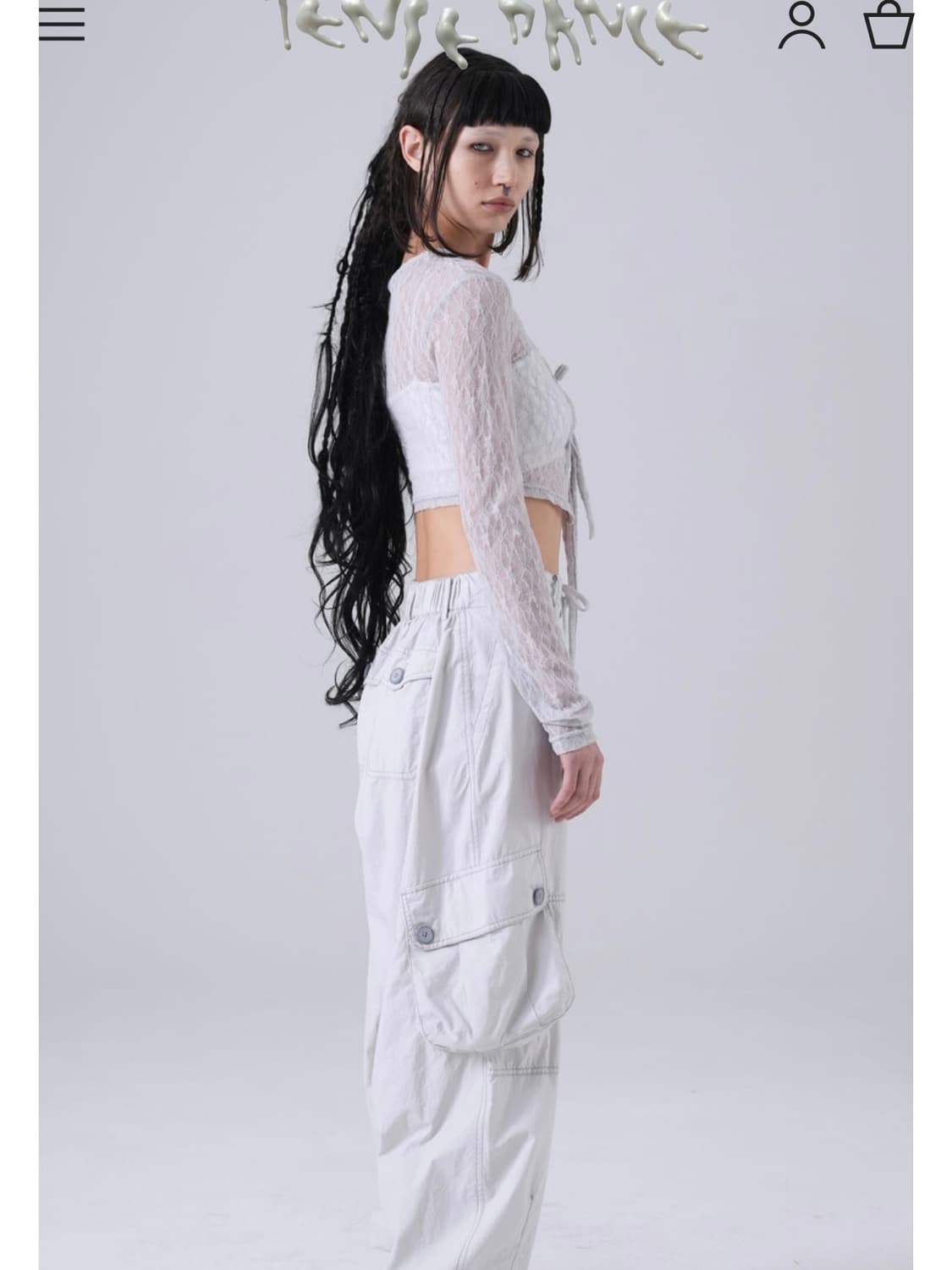 Lace strap top_light grey 상품이미지5