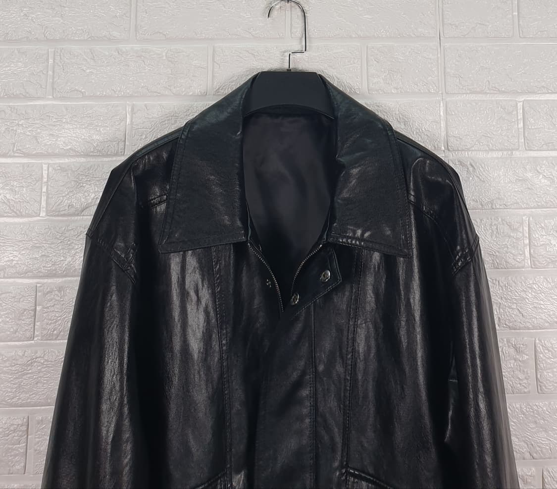 [100]패러킷 오버핏 포우 레더 블루종 점퍼 상품이미지7