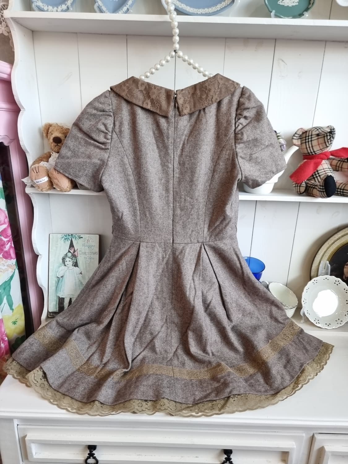 Pinky Girls(핑키걸즈) 클래식 브라운 울레이스 원피스 상품이미지5