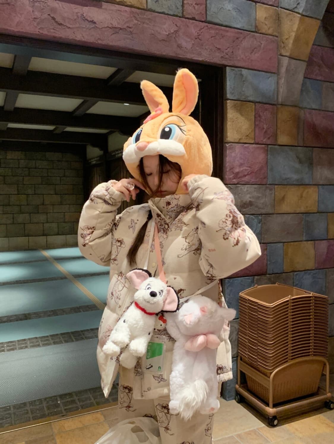 ((12월까지만 판매)) 마블링 엔젤 자카드 패딩 푸퍼 상품이미지3