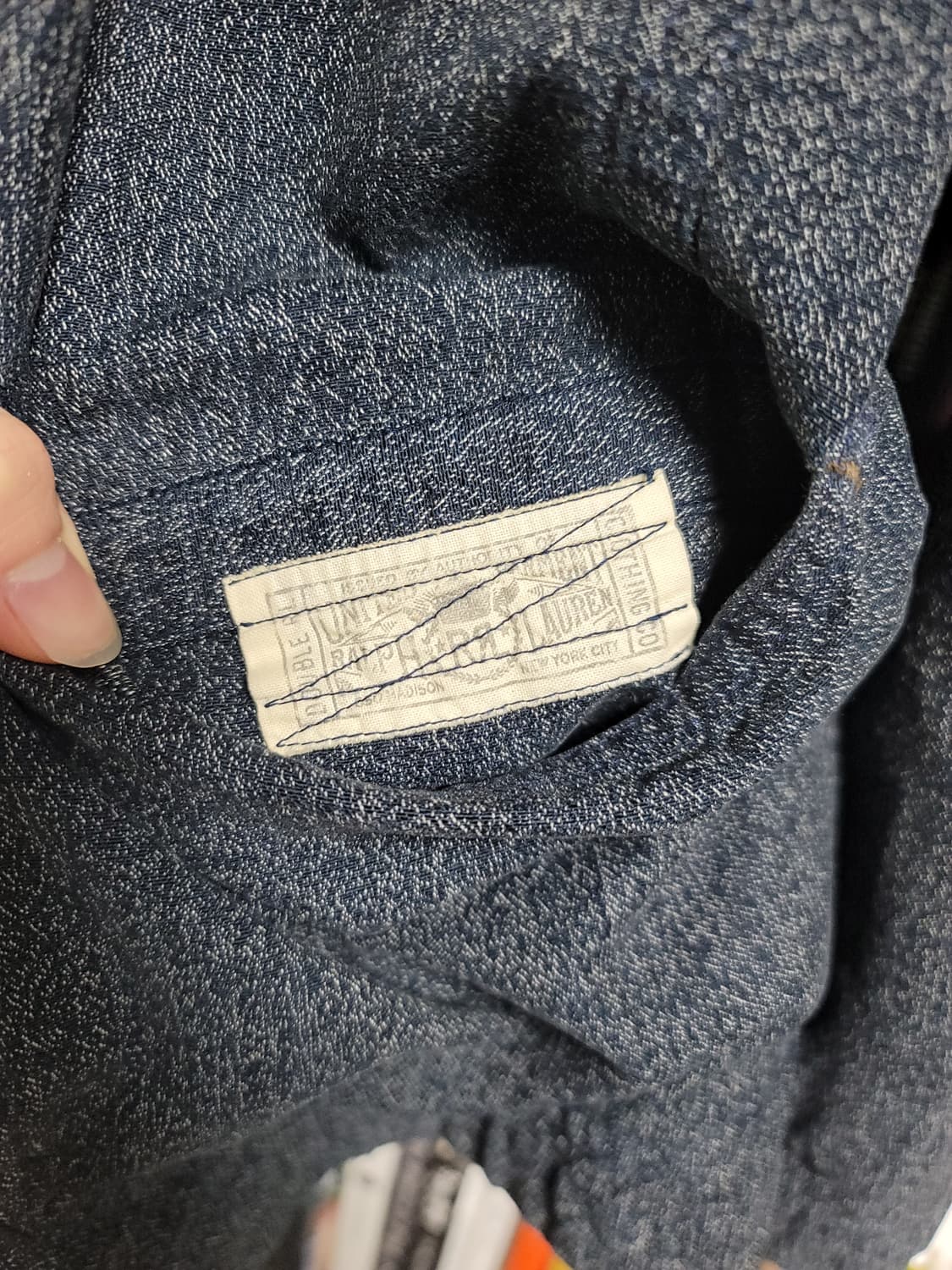 더블알엘 인디고 솔트앤페퍼 샴브레이 3버튼 테일러드 워크자켓 상품이미지5