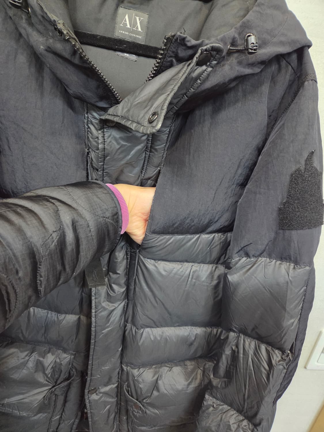 아르마니 익스체인지 다운 하프  패딩 m 상품이미지5