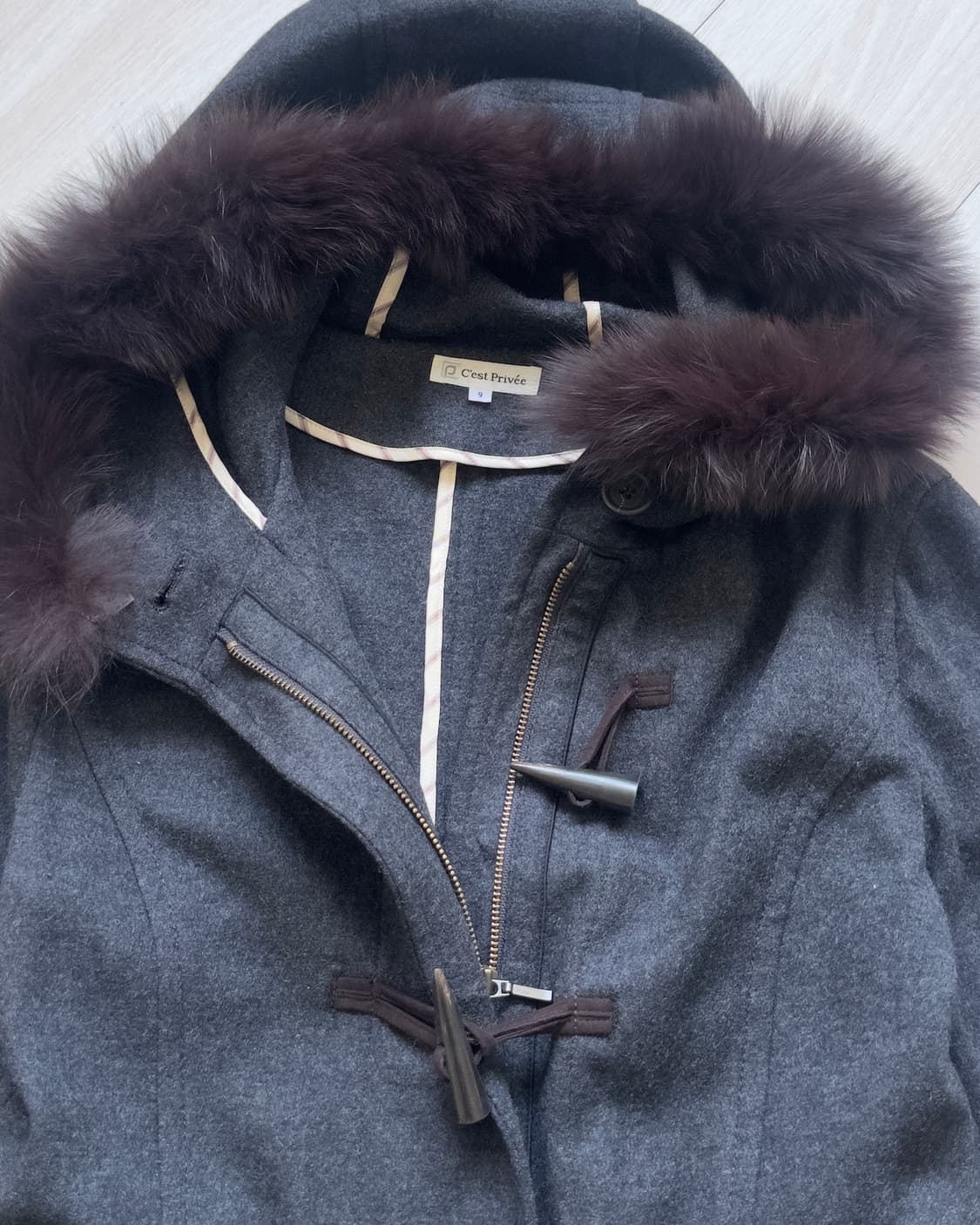 [C'est Privee] Rabbit Wool Duffle Coat 상품이미지4