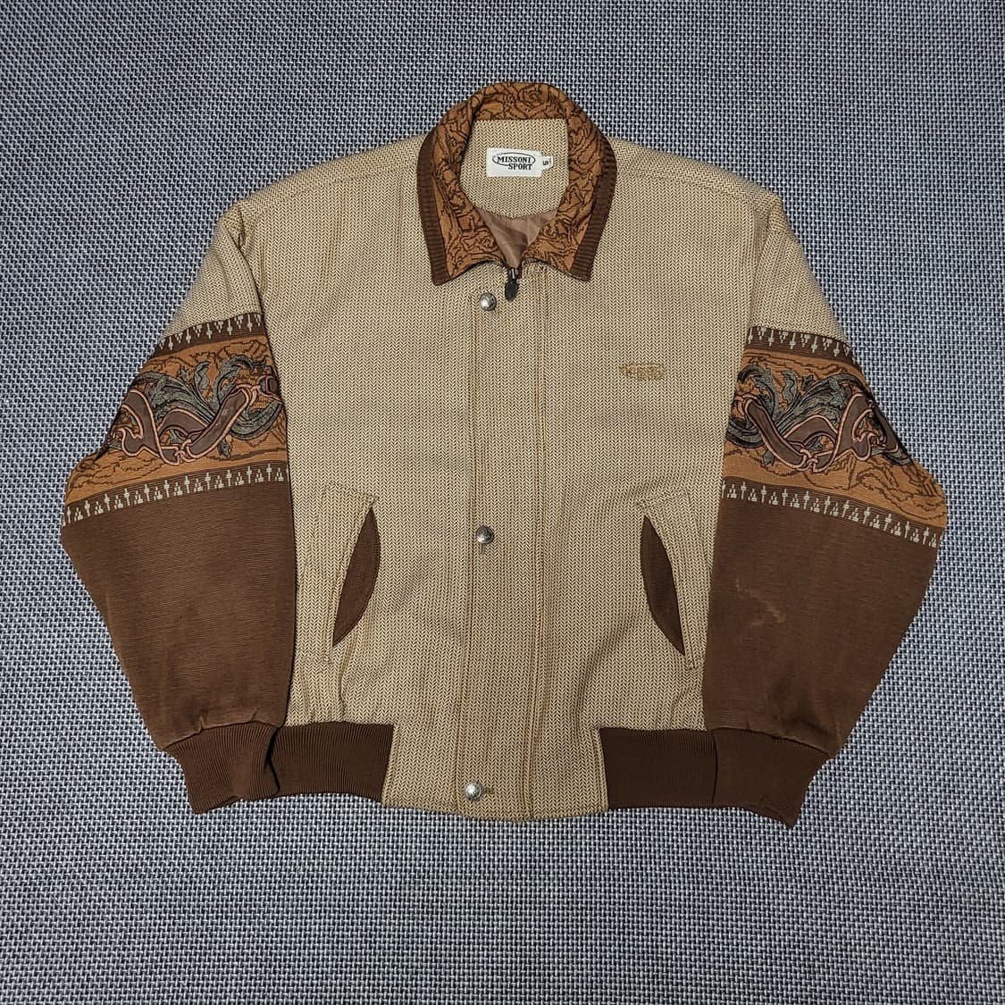 미쏘니 90s 에스닉 니트 봄버 자켓 (XL) 상품이미지1