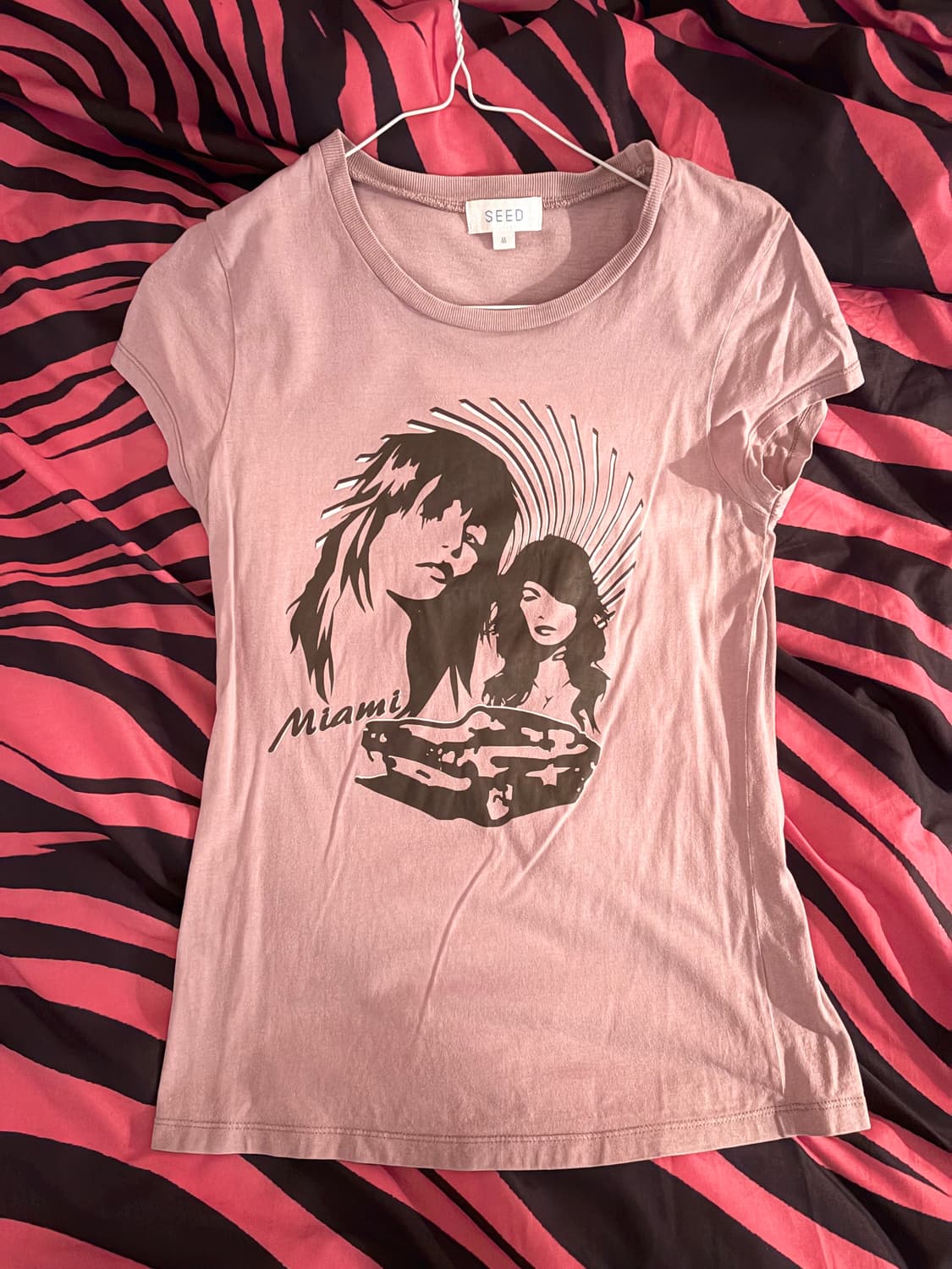 히글깔 갸루 빈티지 핑크 반팔 상품이미지1