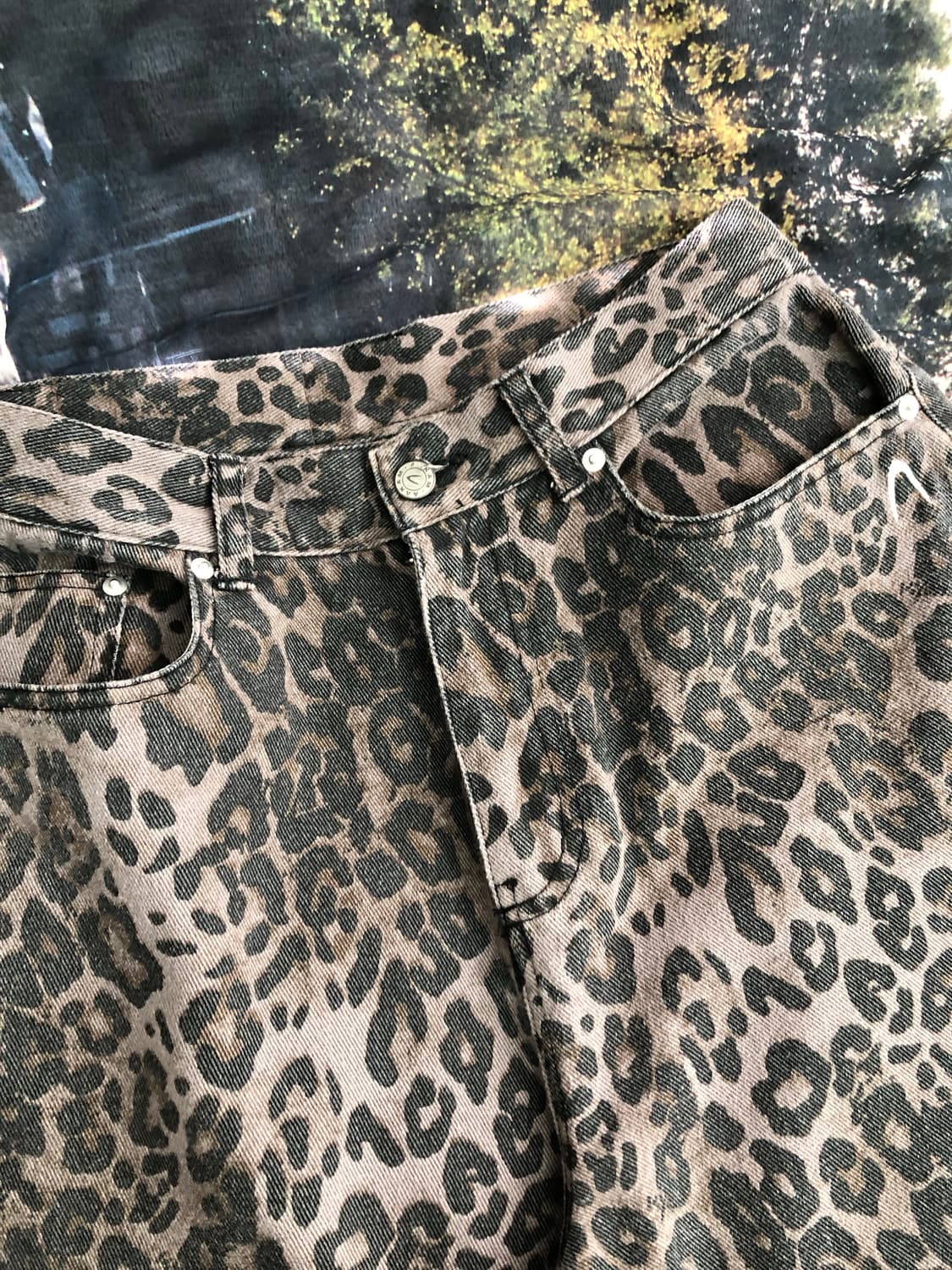 아캄 Leopard Pattern Cotton Pants (Purple) 상품이미지3