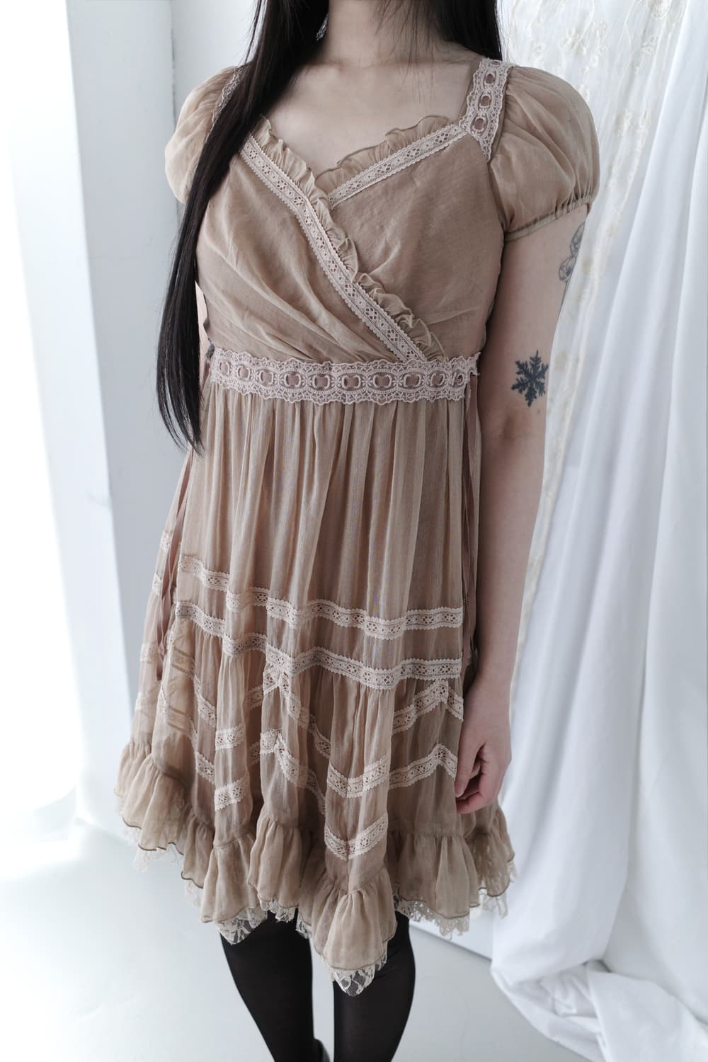 axes femme) shirring lace dress 상품이미지6
