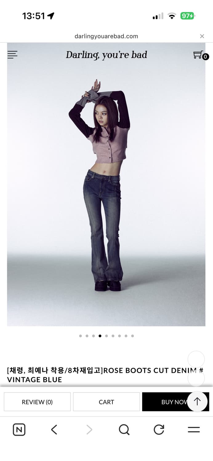 달링유어배드 로즈 부츠컷 데님 빈티지 블루(s) 상품이미지6