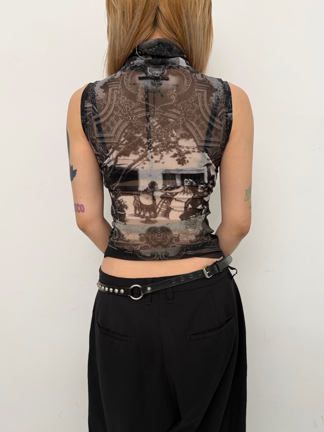 Jean Paul Gaultier 메쉬 블랙 탑  상품이미지3