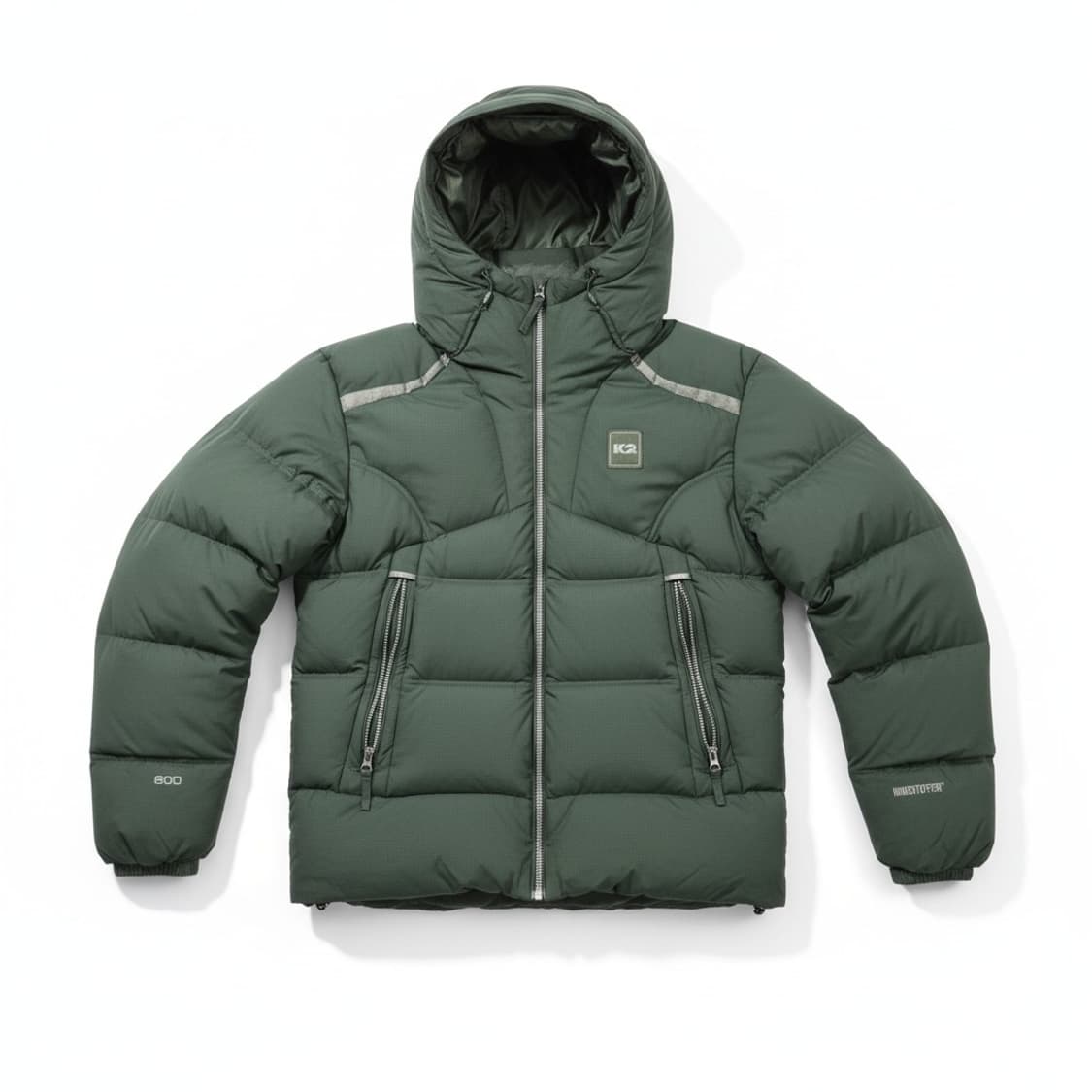 K2 800필파워 후드 다운 패딩 그린 상품이미지1