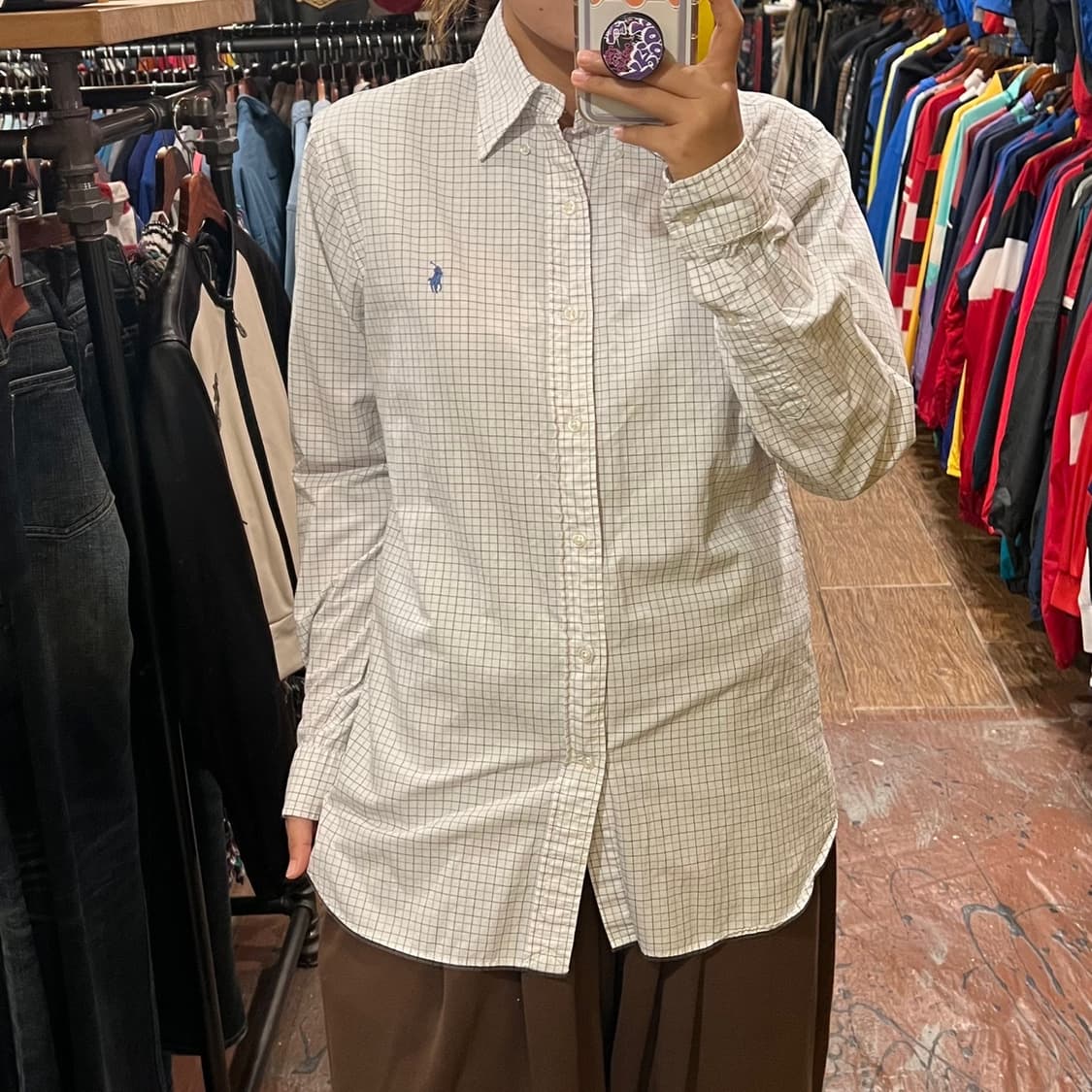 [HI]폴로 체크 긴팔셔츠 화이트 상품이미지2