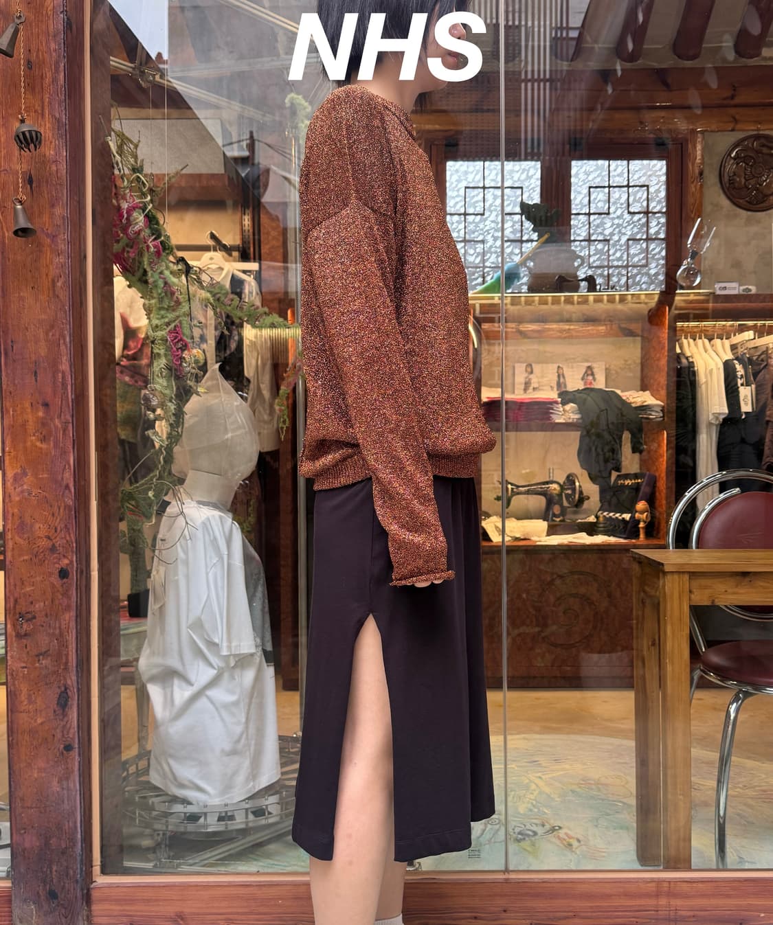 Semi-Couture metallic knit top 상품이미지3