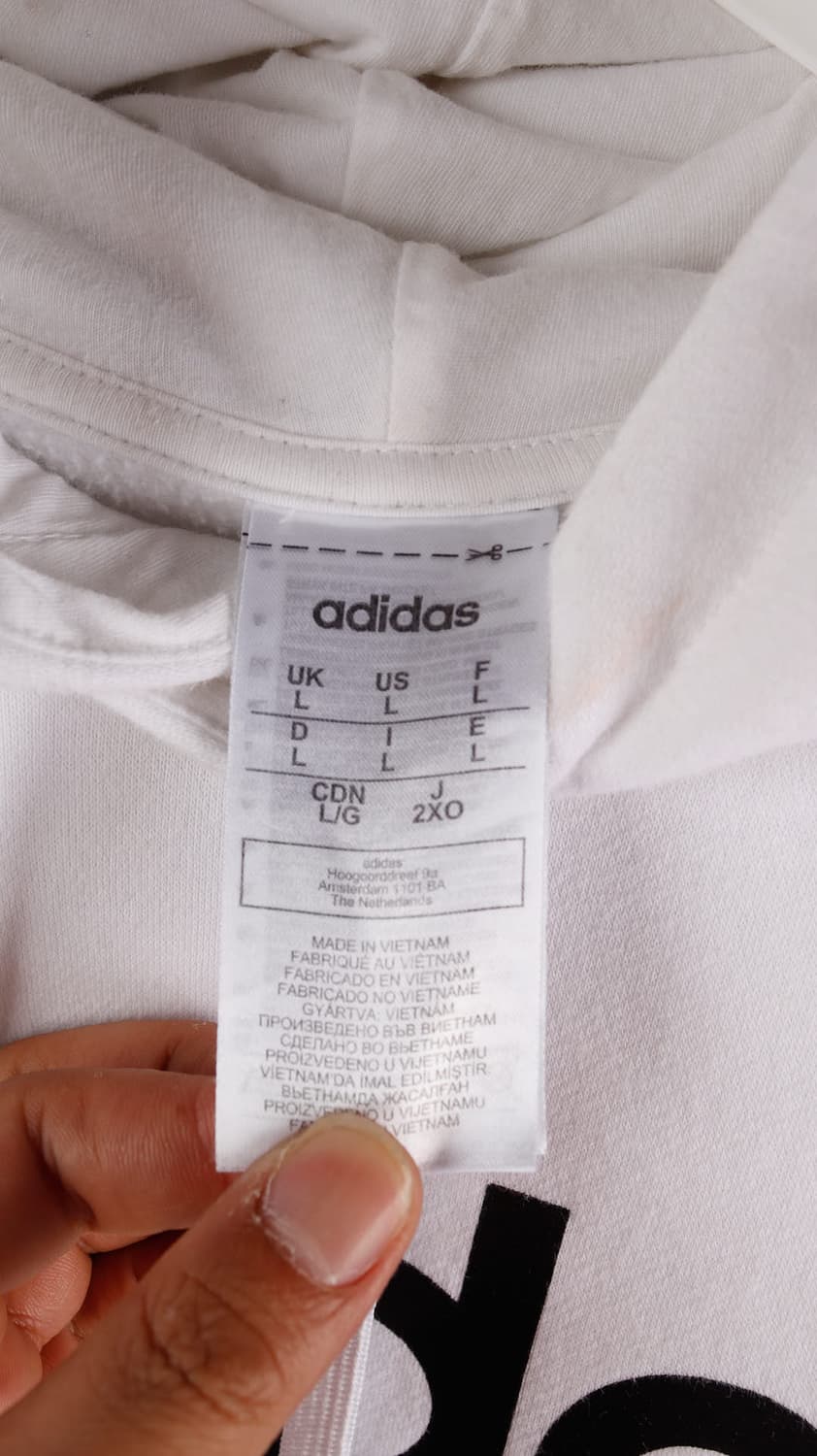 아디다스 빅로고 화이트 후드티 상품이미지2