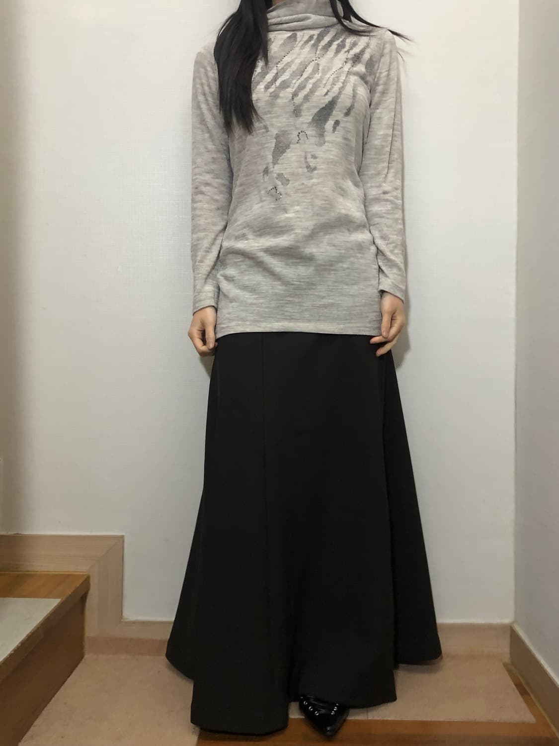 빈티지 라이트 그레이 오리엔탈 탑 상품이미지5