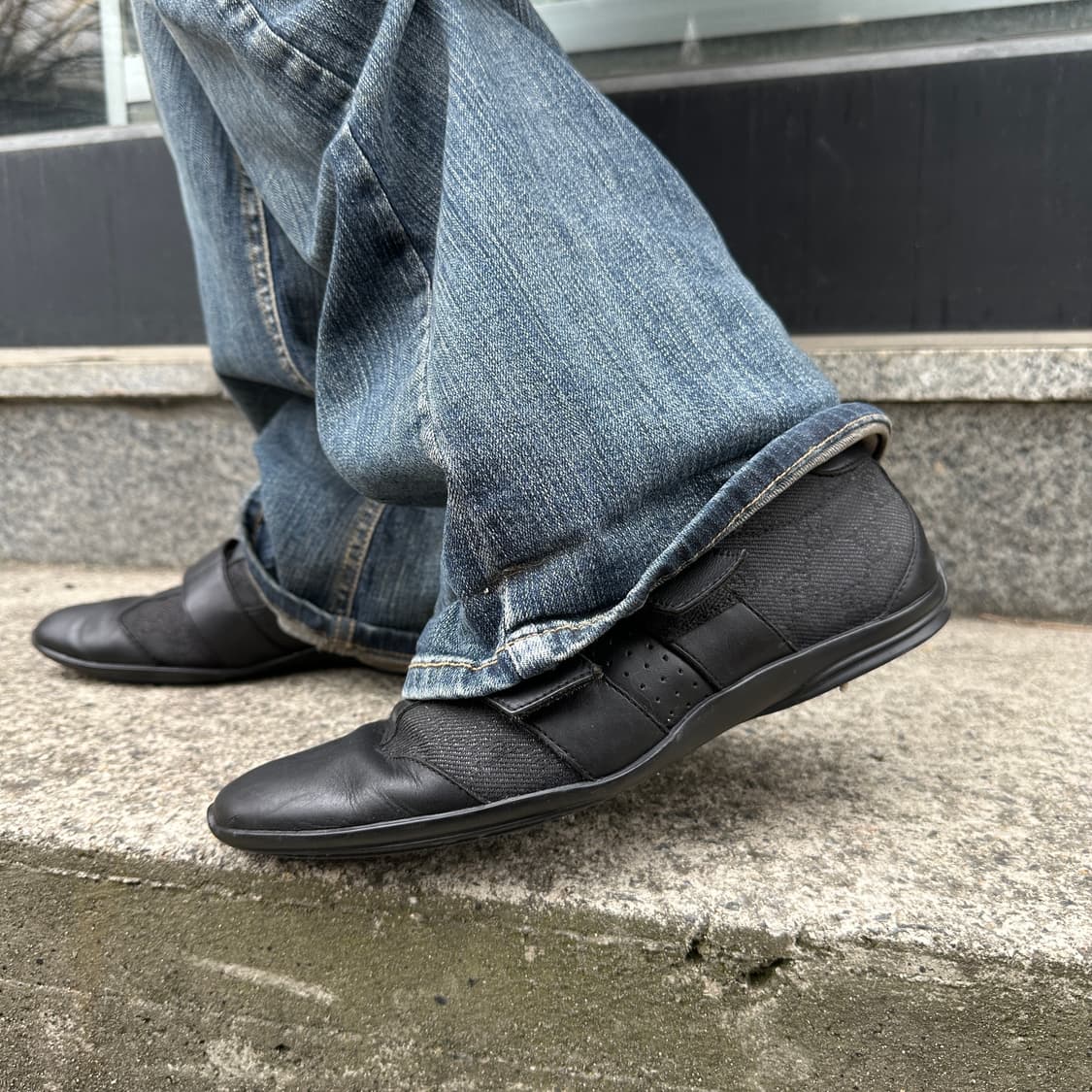 00s 블랙 구찌 벨크로 스트랩 스포츠 스니커 상품이미지10