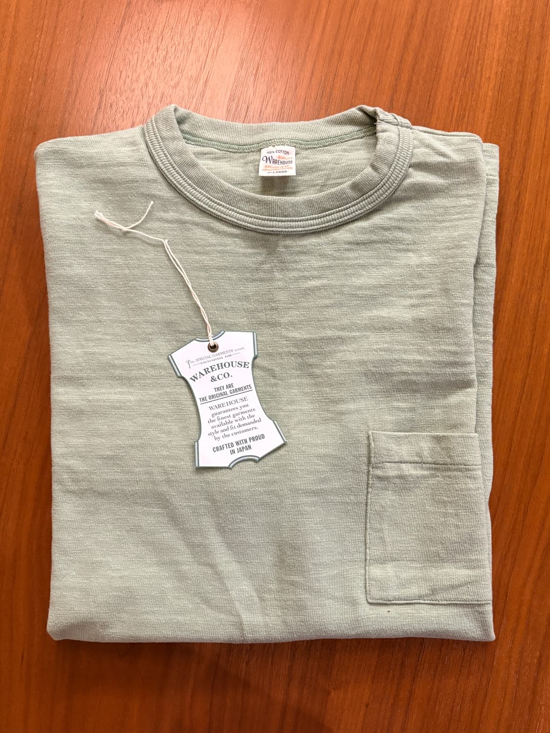 (XL) 웨어하우스 4601 포켓티 페일 그린 상품이미지1