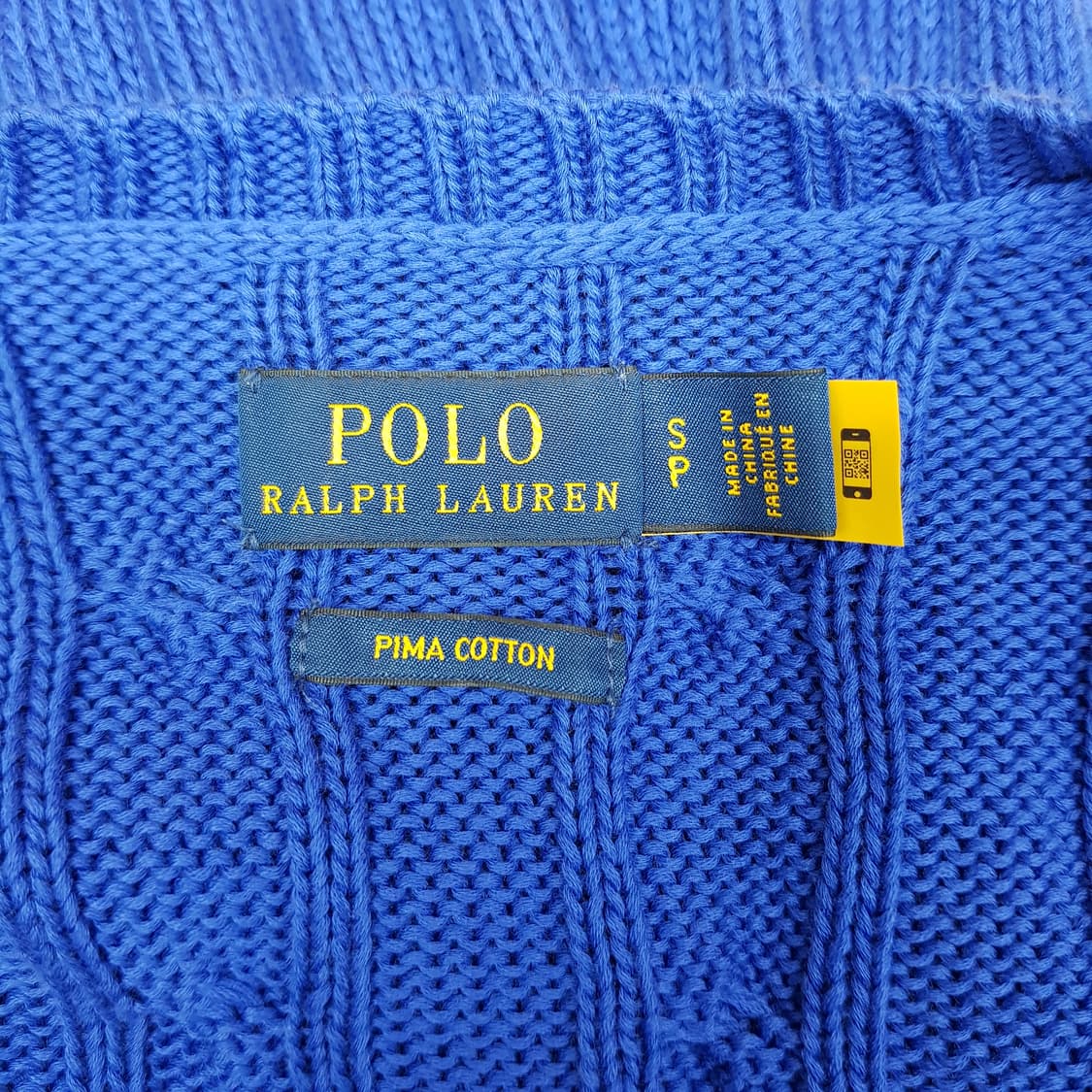 폴로 랄프로렌 피마코튼 케이블 브이넥 니트 S사이즈 상품이미지3