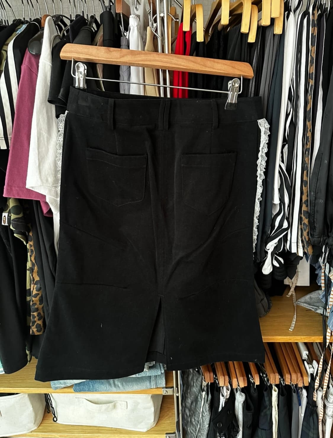 시눈 프릴 미디 스커트 상품이미지2