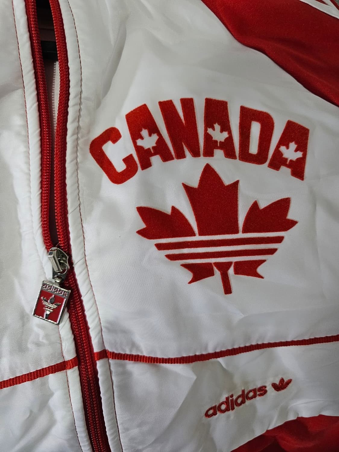 아디다스 캐나다 흰빨 트랙탑 저지 져지집업 105/XL 상품이미지4