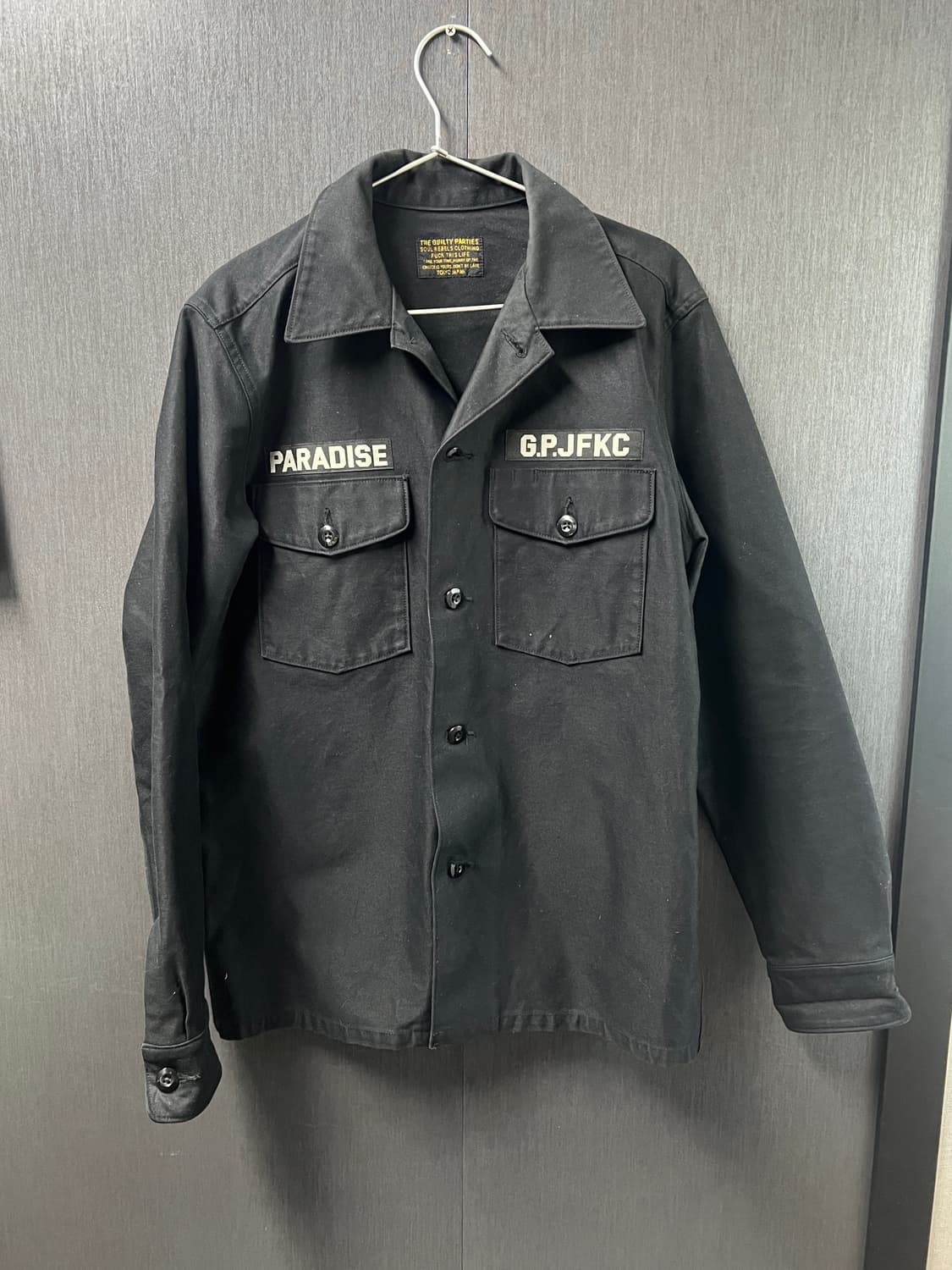 14aw 와코마리아 코튼 오픈카라 아미 워크 자켓 L 상품이미지2