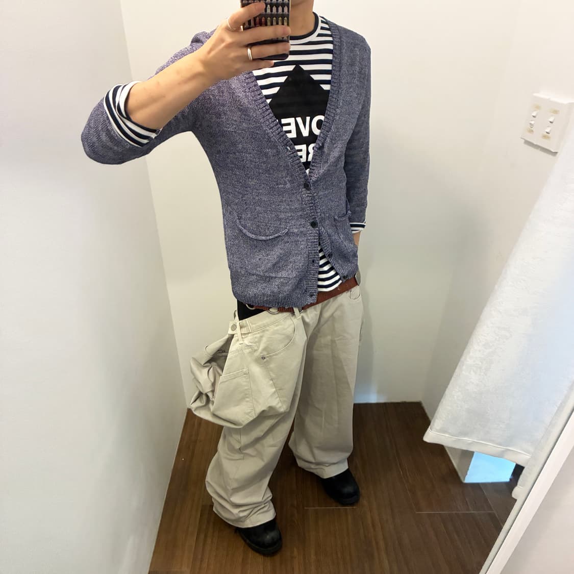 BACK NUMBER Melange Knit V-neck Cardigan 상품이미지2