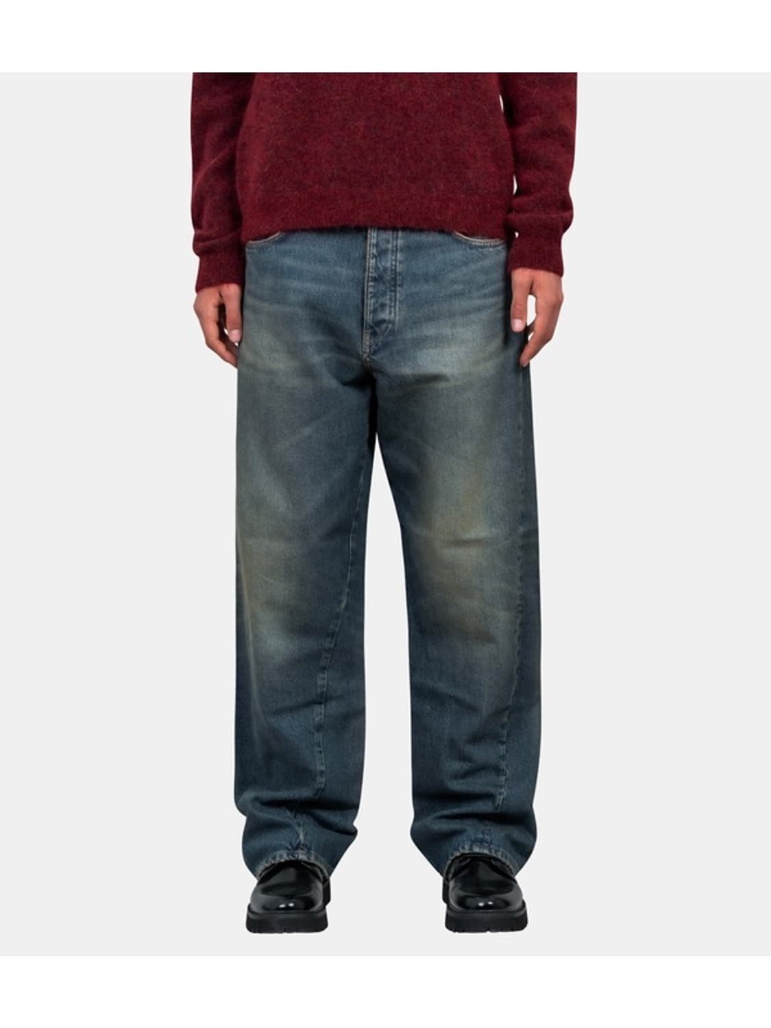 선플라워 와이드 트위스트 블루 데님 팬츠 상품이미지1