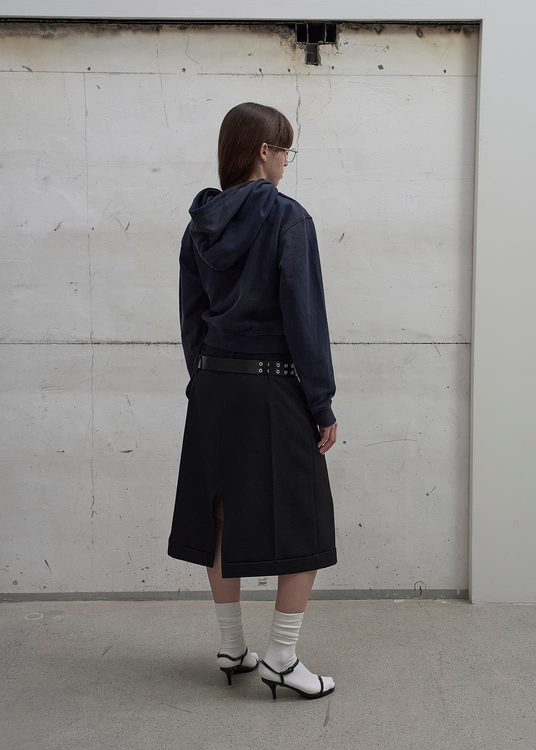 lcdc 셔링 후드집업 네이비  상품이미지2