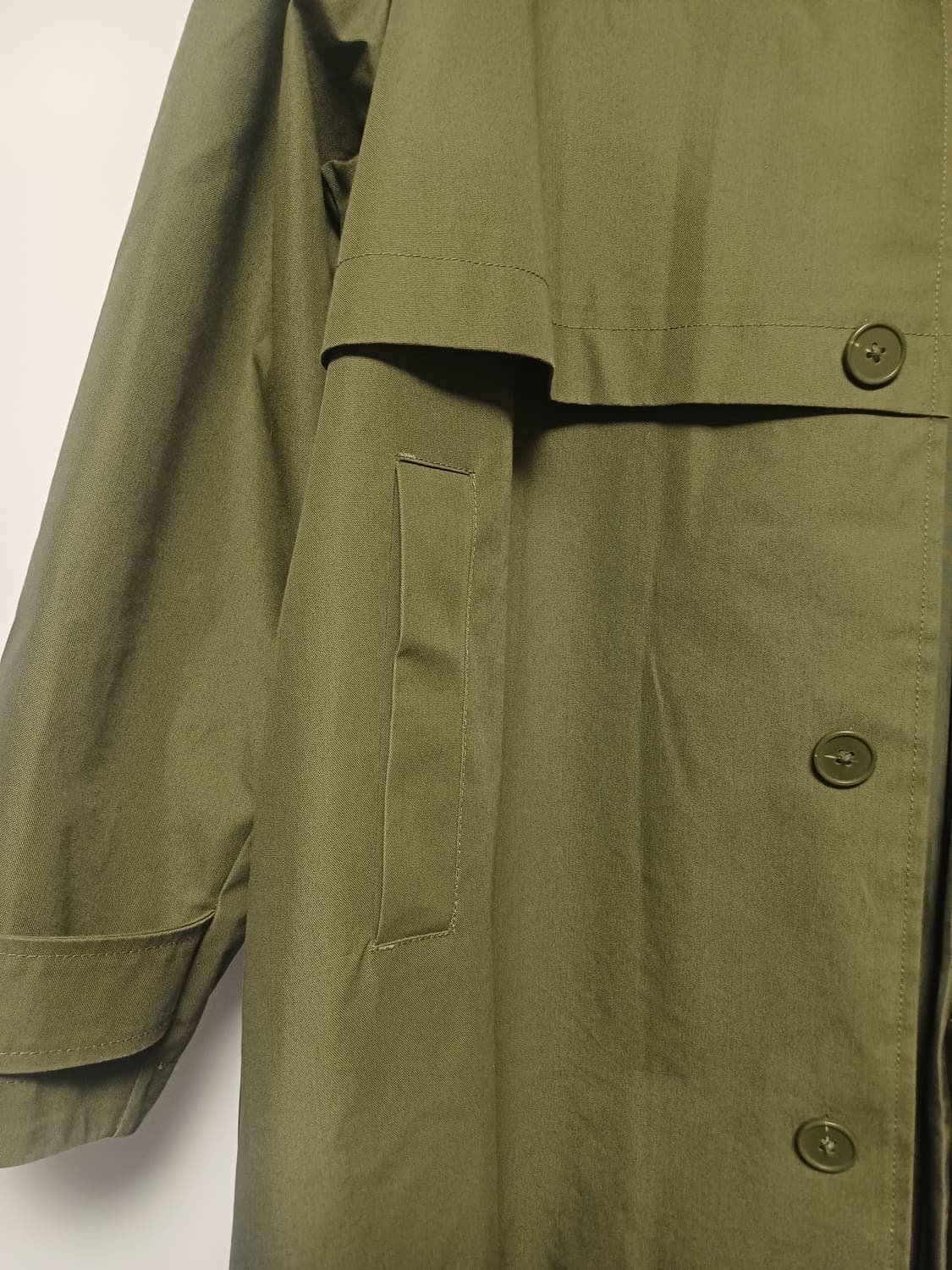 h&m 오버사이즈 남성 카 코트 S [카키그린] 상품이미지4