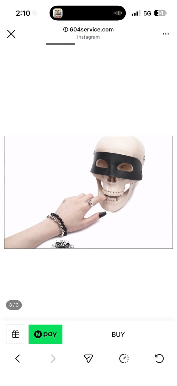 604서비스 SKULL WREATH BRACELET 팔찌 해골 상품이미지3