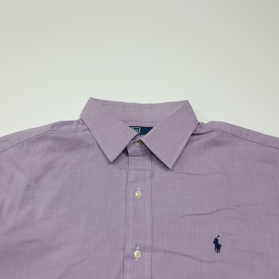 CK102 2XL 폴로 90s 스프레드칼라 퍼플 도트체크 셔츠 남방 상품이미지2