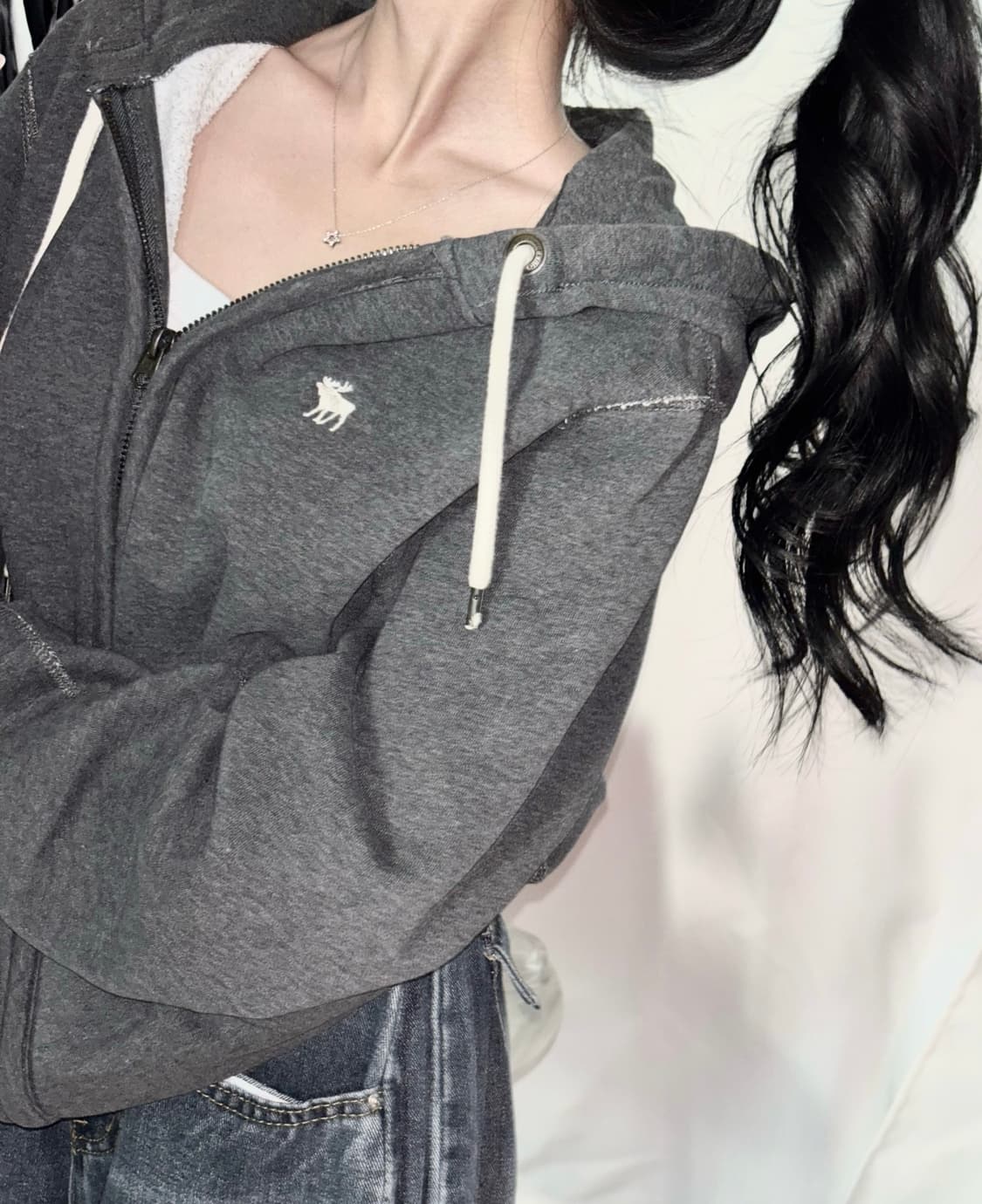 🐰아베크롬비 데일리 여리 핏 후드집업🪽🖤 상품이미지1