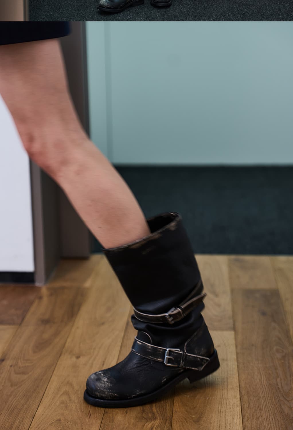 네거티브쓰리 Slouchy Long boots_Rub off black 상품이미지3