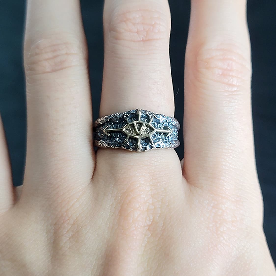 Orryx 백동 남자 엔틱 빈티지 명품 텍스처 일루미나티 눈 반지 상품이미지7