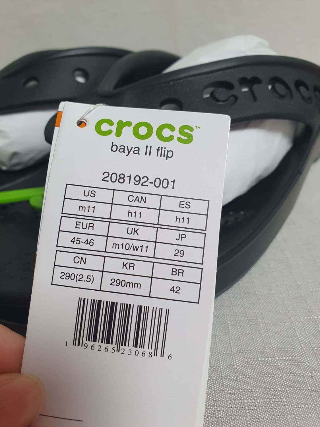 크록스 바야2 플립플랍 블랙 290mm 새상품 빅사이즈 쪼리 상품이미지6