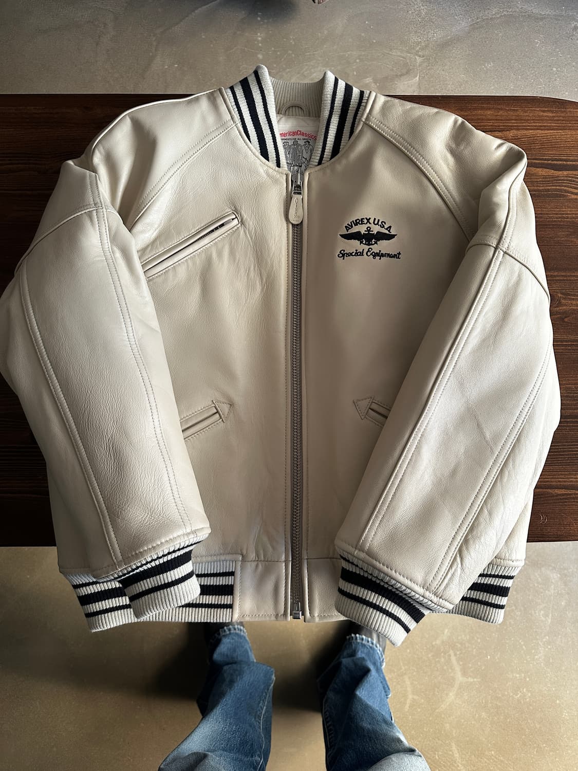 Avirex 아비렉스 아이콘 레더 바시티 자켓 상품이미지7