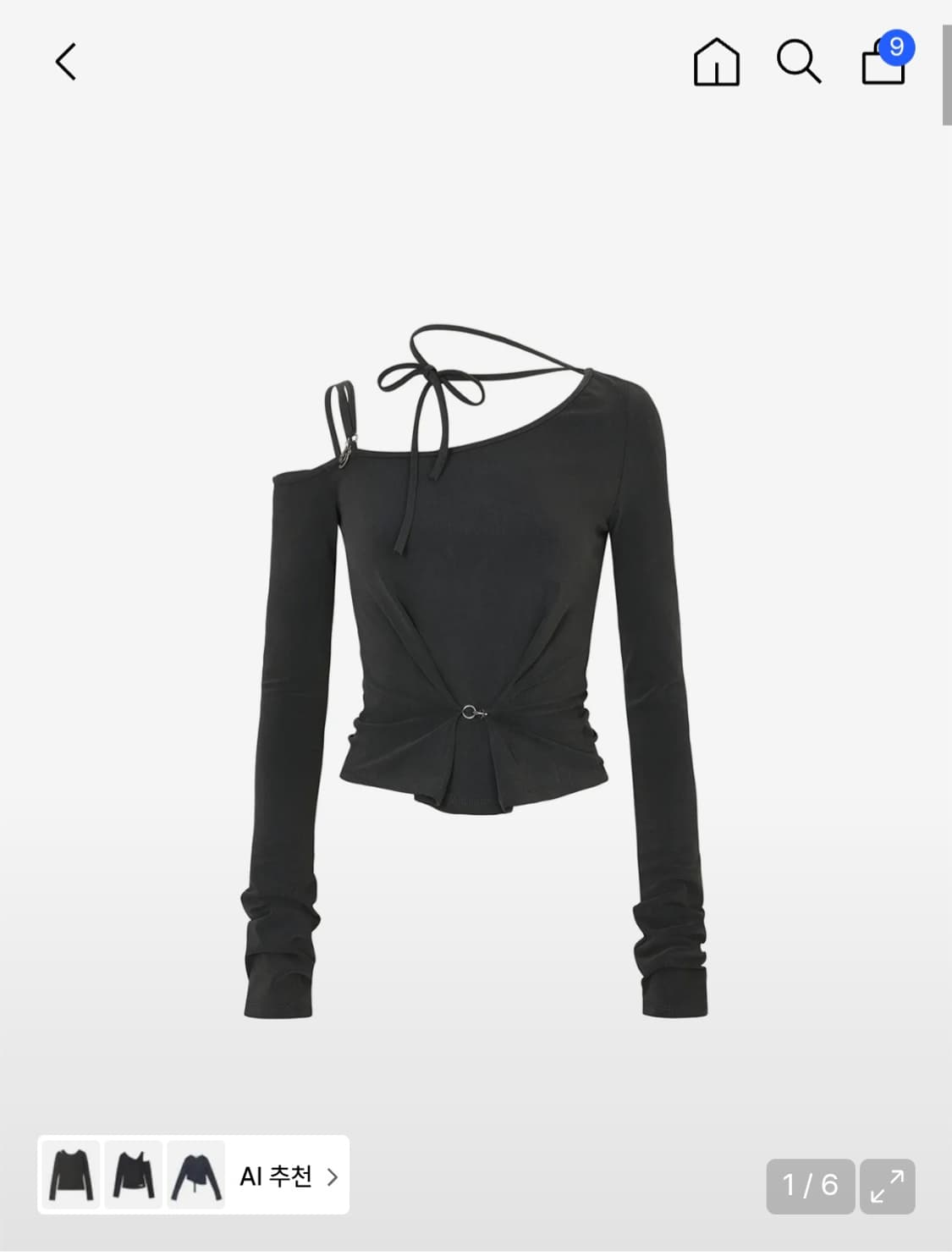 페인오어플레져 RUBY HOOK LONG SLEEVE charcoal S 상품이미지1