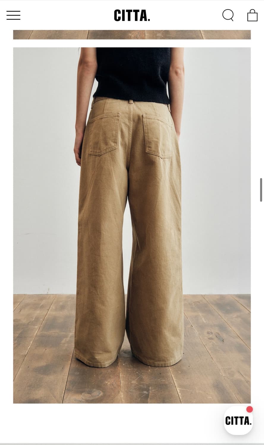 CITTA 벨루어 커브드 오버 팬츠 상품이미지3