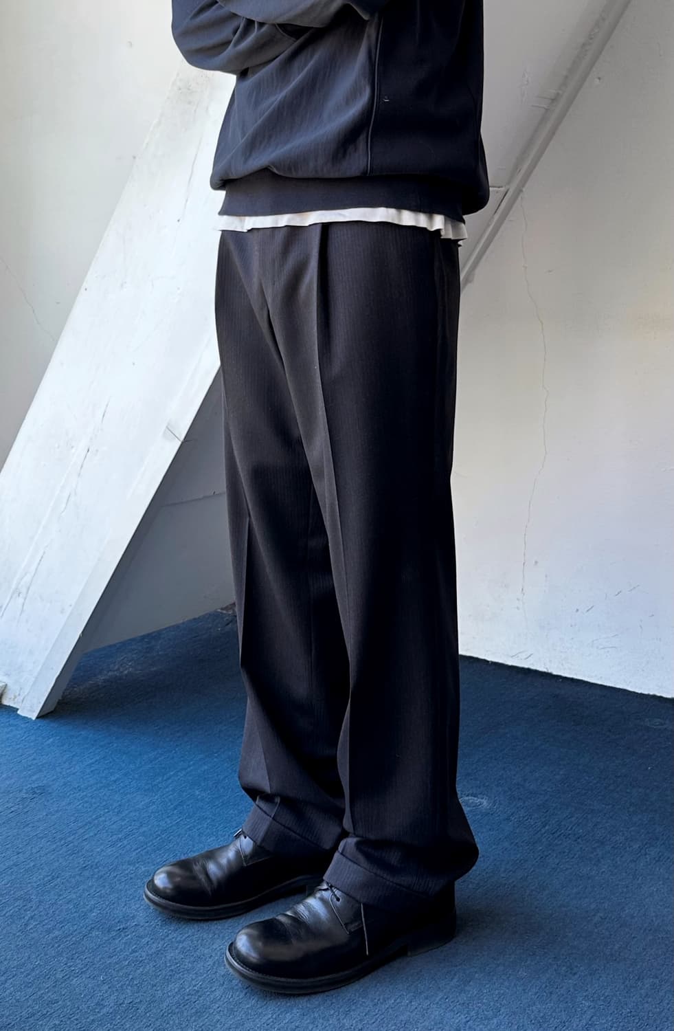 1 pleats light wool wide straight slacks 상품이미지2