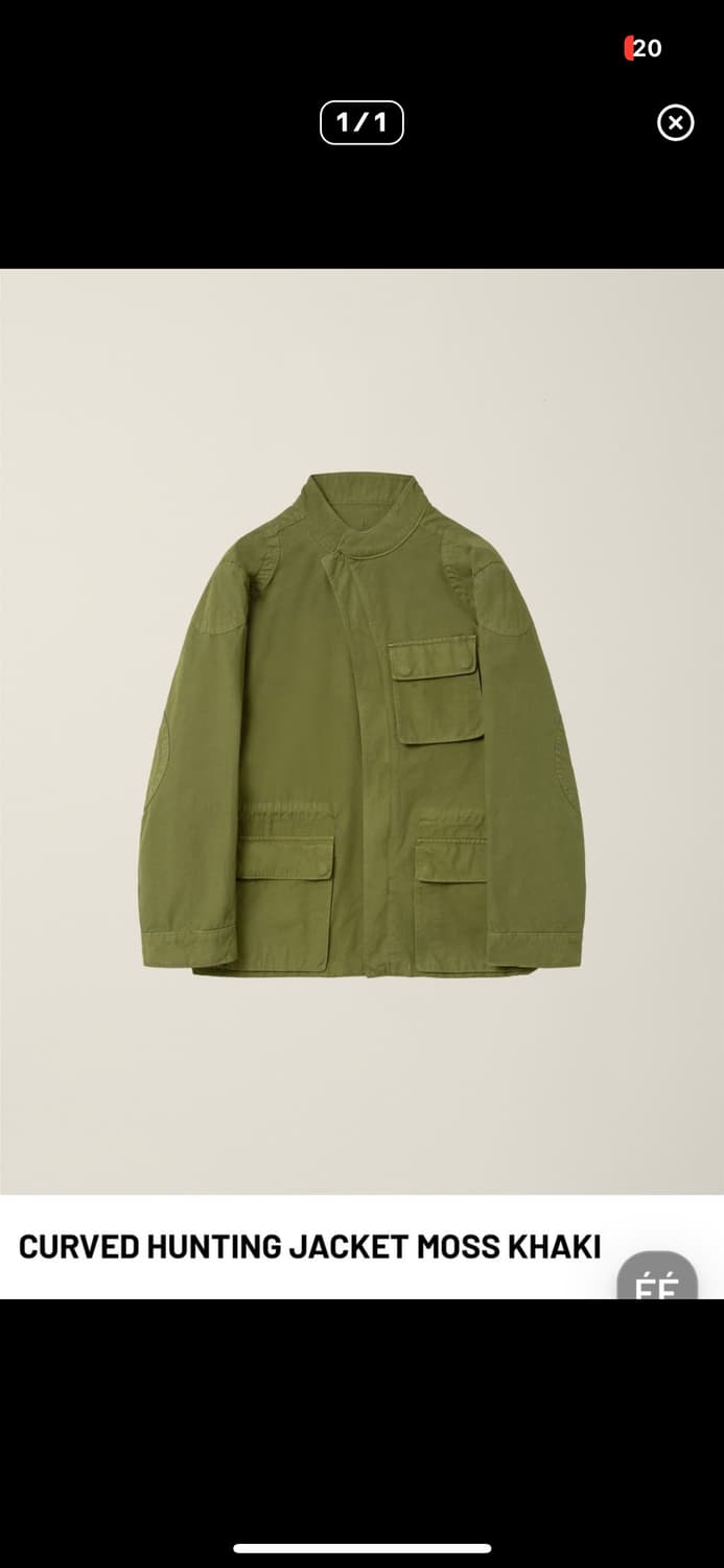 (구매) EE 커브드 헌팅자켓 카키 L 상품이미지1