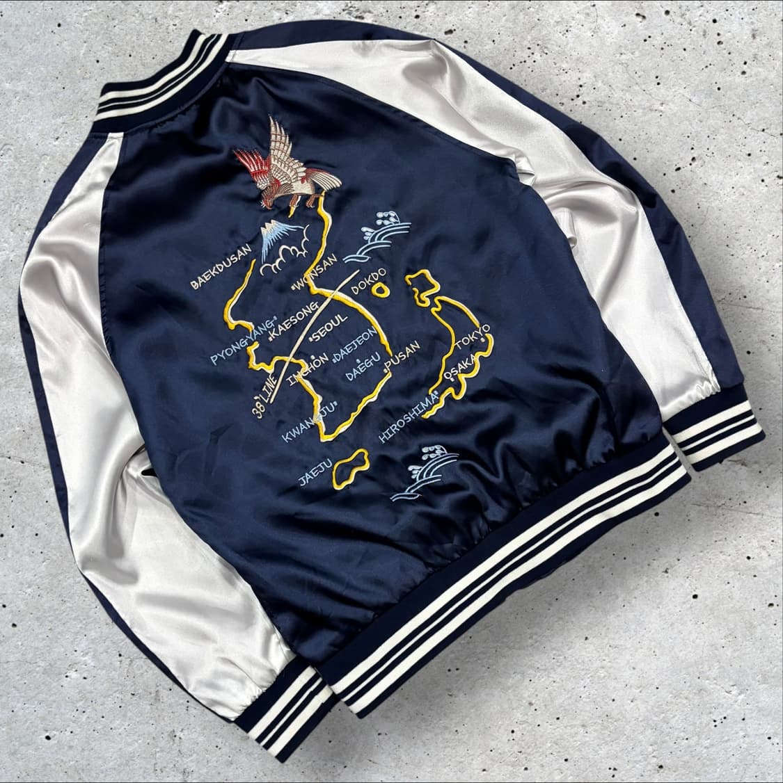 [48] SHINE 자수 스카쟌 네이비 화이트 C127 상품이미지2